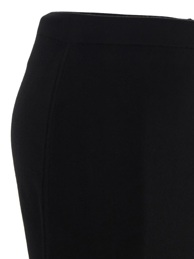 Shop Saint Laurent Knit Pencil Midi Skirt In Black