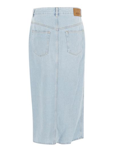 Shop Isabel Marant Vinea Denim Skirt In Blue