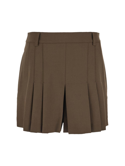 Shop Semicouture Cool Wool Shorts In Green