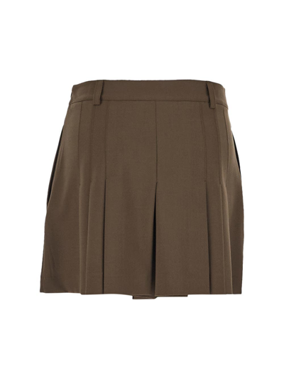 Shop Semicouture Cool Wool Shorts In Green