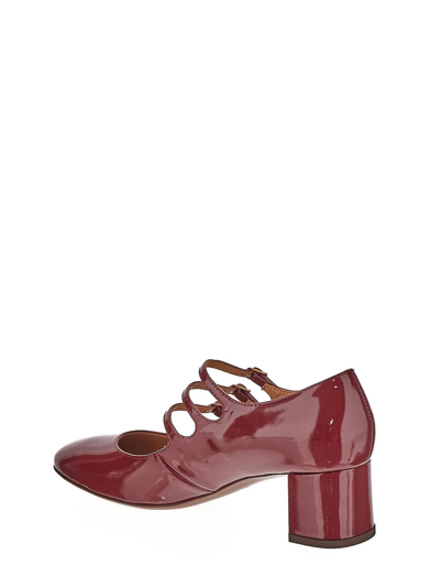 Shop Relac Patent Buckle Straps Pumps In Red