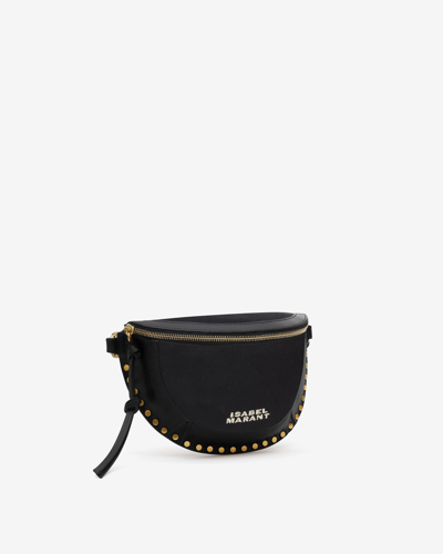 Shop Isabel Marant Skano Leather And Cotton Belt Bag In Black