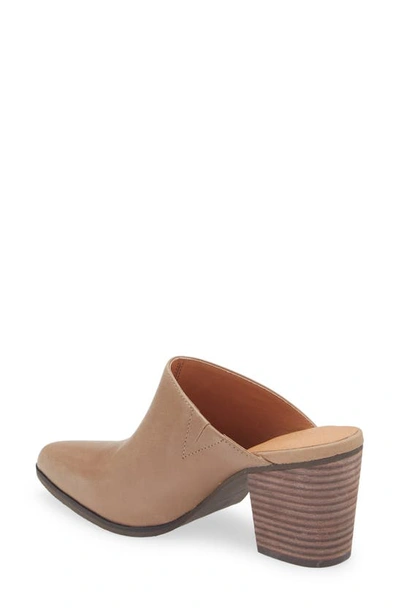 Chocolat Blu Emery Pointed Toe Mule In Taupe Leather