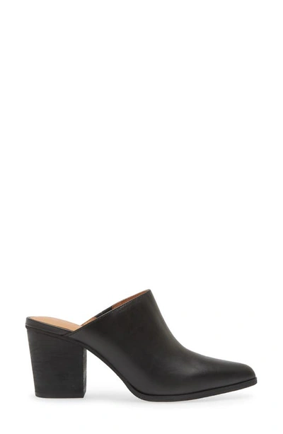 Chocolat Blu Emery Pointed Toe Mule In Black Leather