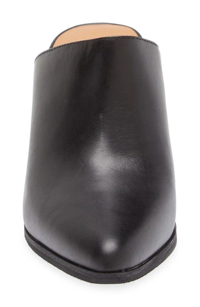 Chocolat Blu Emery Pointed Toe Mule In Black Leather