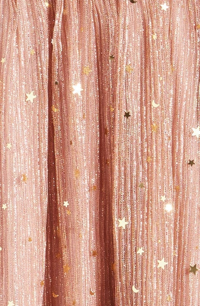 Zunie Kids' Smocked Bodice Sparkle Star Dress In Dusty Rose