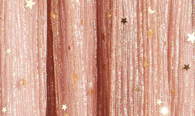 Zunie Kids' Smocked Bodice Sparkle Star Dress In Dusty Rose