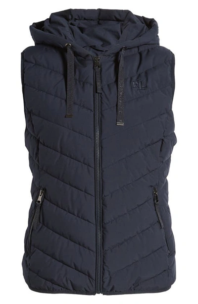 Lauren Ralph Lauren Hooded Stretch Puffer Vest In Blue | ModeSens