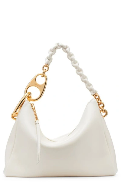 Shop Tom Ford Large Carine Leather Hobo Bag In Chalk