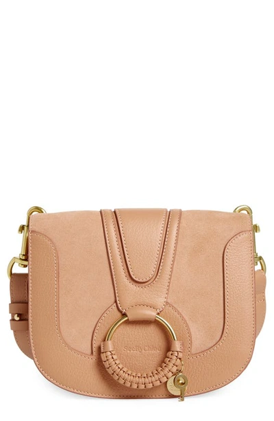 Shop See By Chloé Hana Suede & Leather Shoulder Bag In Coffee Pink