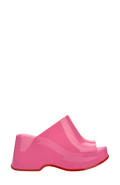 Shop Melissa Patty Platform Slide Sandal In Pink/ Red