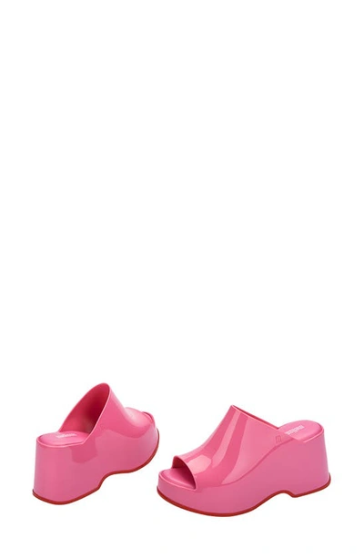 Shop Melissa Patty Platform Slide Sandal In Pink/ Red