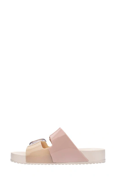 Melissa Cozy Buckle Slide Sandal In Beige/ Pink