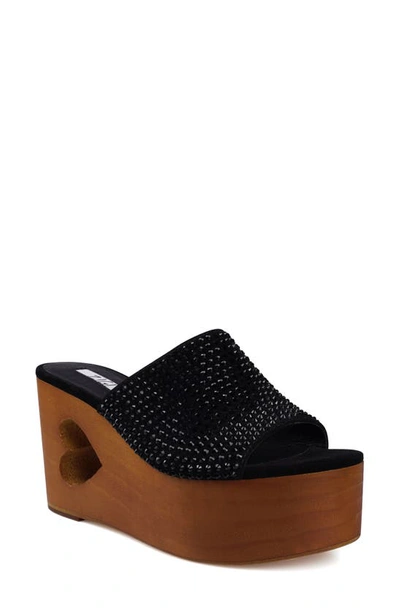 Shop Zigi Amore Platform Wedge Slide Sandal In Blk Suede