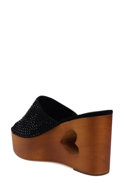 Zigi Amore Platform Wedge Slide Sandal In Blk Suede