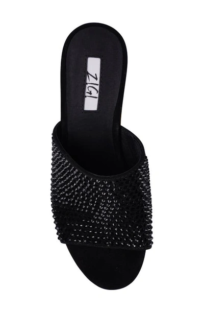 Zigi Amore Platform Wedge Slide Sandal In Blk Suede