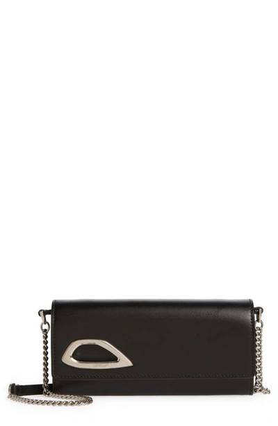 Shop Off-white Clam Wallet On A Chain In Black