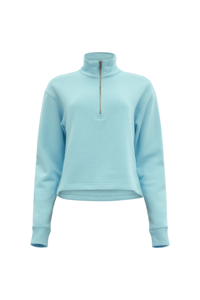 Shop Girlfriend Collective Cerulean 50/50 Half-zip Sweatshirt