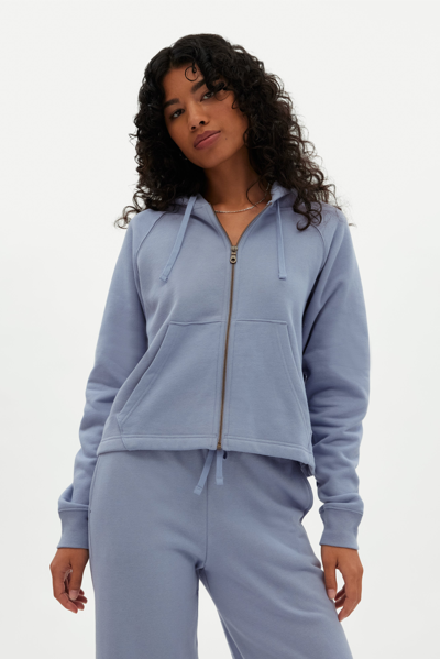 Shop Girlfriend Collective Tempest 50/50 Cropped-zip Hoodie