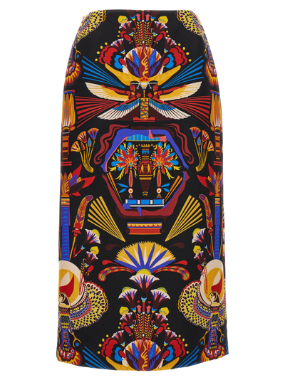Shop La Doublej Pencil Skirt In Multicolor