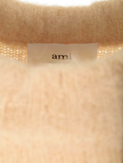 Shop Ami Alexandre Mattiussi Brushed Alpaca Sweater In White