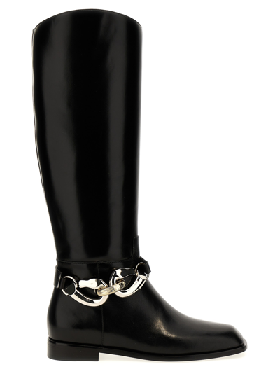 Tory Burch Jessa Riding Square Toe Boots In Black