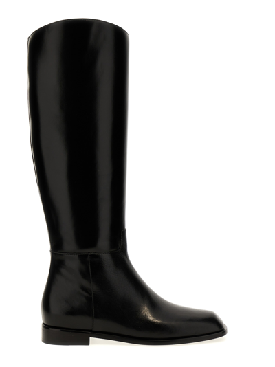 Tory Burch Jessa Riding Square Toe Boots In Black