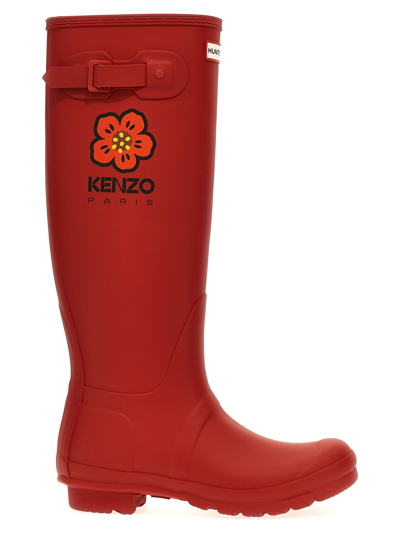 Shop Kenzo X Hunter Wellington Boots In Red