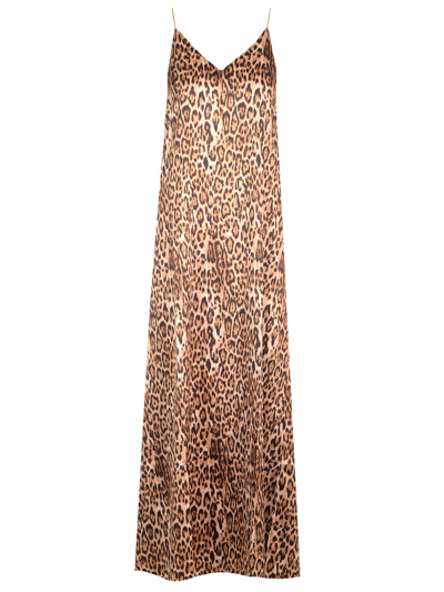 Shop The Nina Studio Leopard Slip Dress In Animalier