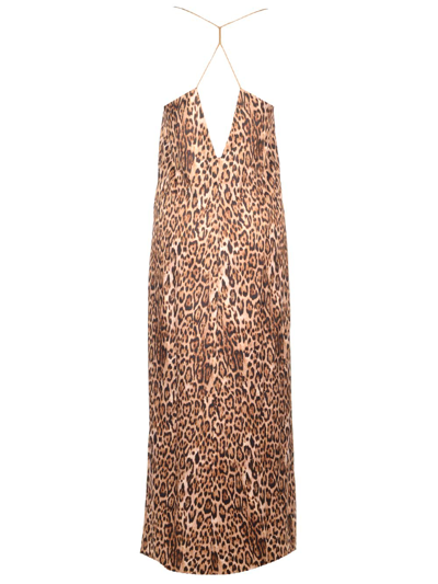 Shop The Nina Studio Leopard Slip Dress In Animalier
