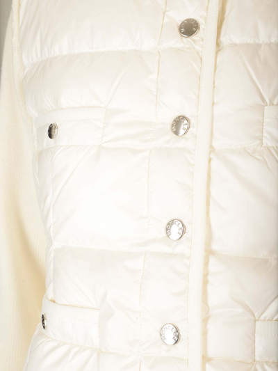 Shop Moncler Crew-neck Cardigan In White