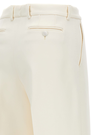 Shop Dolce & Gabbana Double Crepe Flare Pants In White