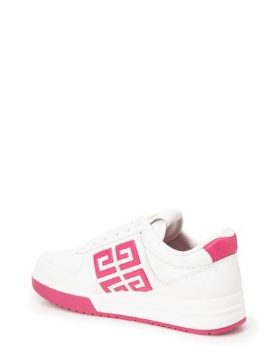Shop Givenchy G4 Sneakers In White/pink Leather In Bianco