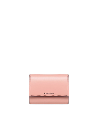 Shop Acne Studios Wallet With Envelope Closure In Salmon Pink
