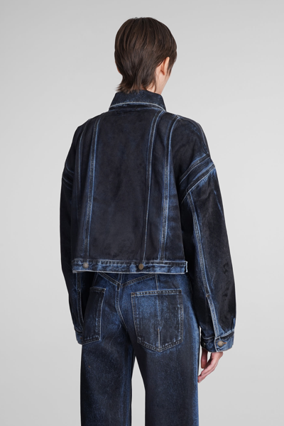 Shop Darkpark Gigi Medium Denim Jackets In Black Cotton