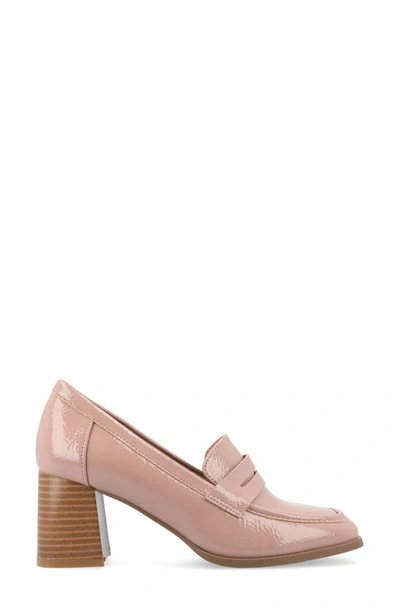 Journee Collection Malleah Loafer Pump In Patent/ Pink