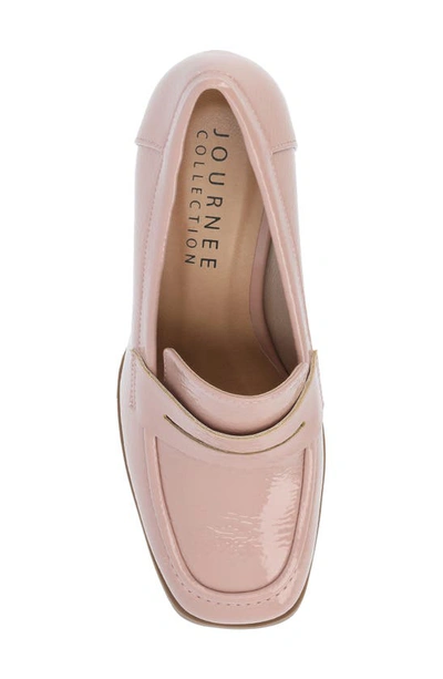 Journee Collection Malleah Loafer Pump In Patent/ Pink