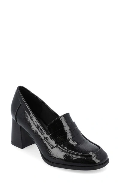 Journee Collection Malleah Loafer Pump In Patent/ Black
