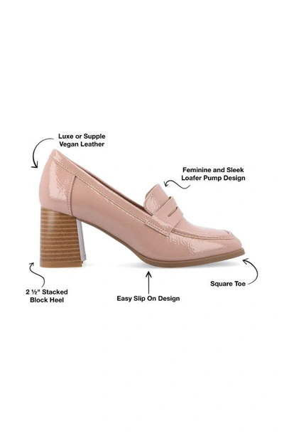 Journee Collection Malleah Loafer Pump In Patent/ Pink