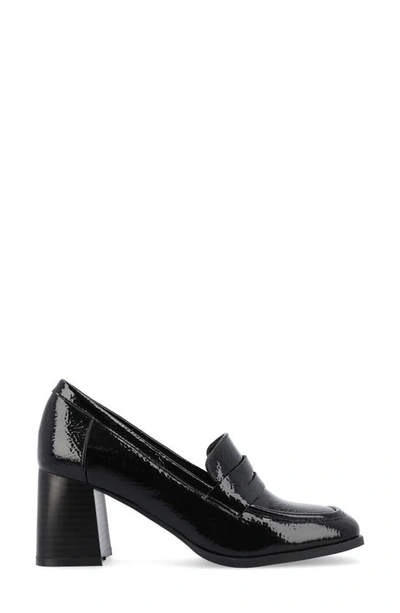 Journee Collection Malleah Loafer Pump In Patent/ Black