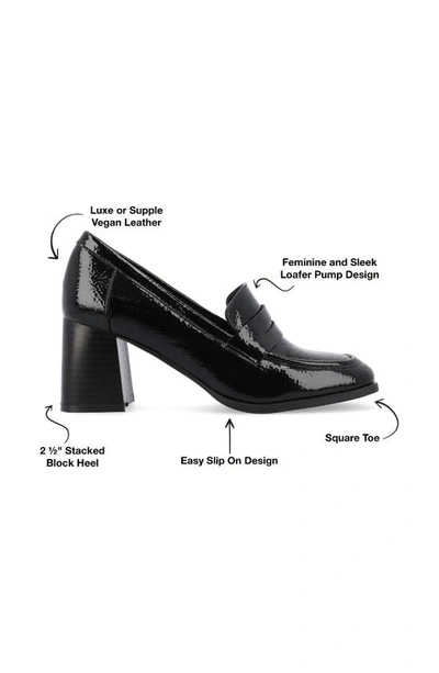 Journee Collection Malleah Loafer Pump In Patent/ Black