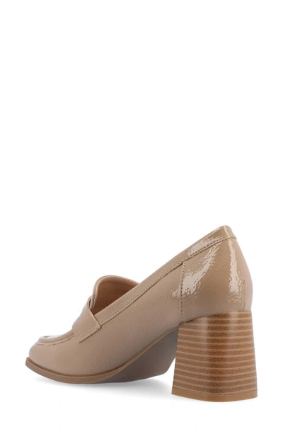 Journee Collection Malleah Loafer Pump In Patent/ Taupe