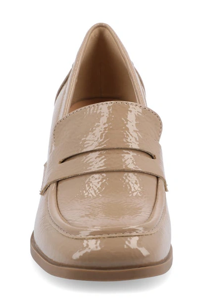 Journee Collection Malleah Loafer Pump In Patent/ Taupe