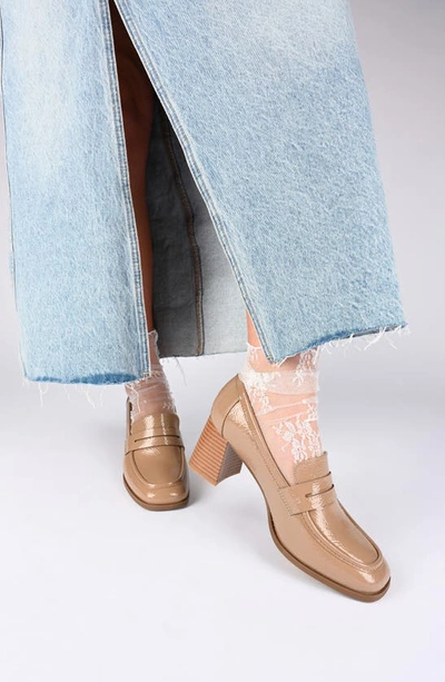 Journee Collection Malleah Loafer Pump In Patent/ Taupe