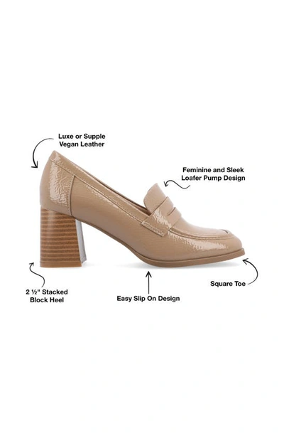 Journee Collection Malleah Loafer Pump In Patent/ Taupe