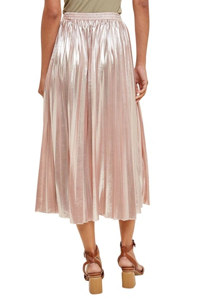 Wishlist Metallic Pleated Skirt In Ballet