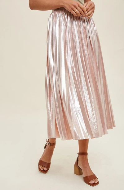 Wishlist Metallic Pleated Skirt In Ballet