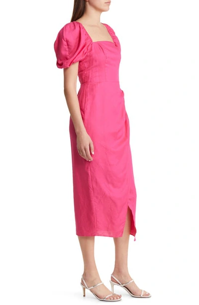 & Other Stories Gathered Puff Sleeve Dress In Pink