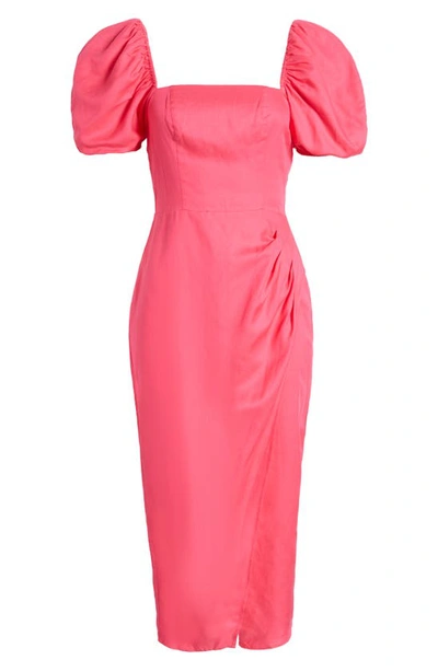 & Other Stories Gathered Puff Sleeve Dress In Pink