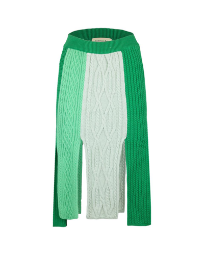 Andersson Bell Slit-detail Panelled Skirt In Blues And Greens
